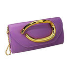 Bold Hardware Accent Faux Leather Evening Clutch Bag Crossbody Bag