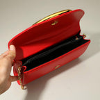 Bold Hardware Accent Faux Leather Evening Clutch Bag Crossbody Bag