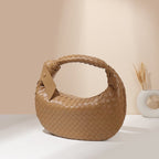 MAC168 Simple And Sstylish Woven Leather Handbag(No bow)