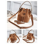 New Sizzling Mini Crossbody Handbags Cute Bucket Bag Organizer Small Tassel PU Leather Womens Shoulder Messenger Bags