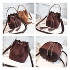 New Sizzling Mini Crossbody Handbags Cute Bucket Bag Organizer Small Tassel PU Leather Womens Shoulder Messenger Bags